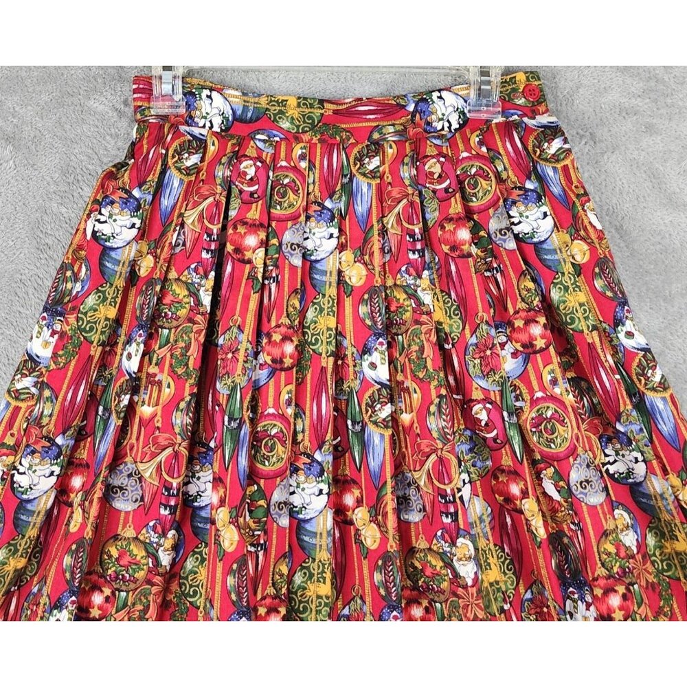 Charter Club Petites Skirt Womens Size 6 Red Christmas Holiday Vintage Midi USA - Picture 6 of 8